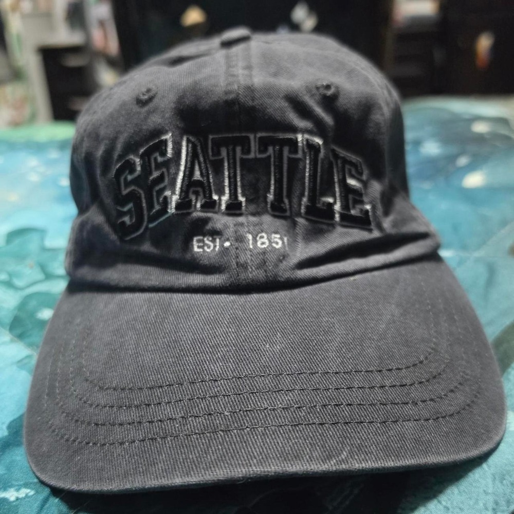 Seattle Ball Cap Gray Embroidered EST 1851 Souvenir Baseball Hat Dad Cap Womens